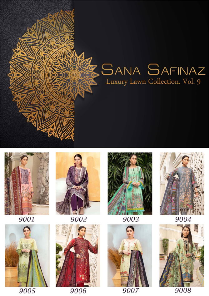 Sana Safinaz Luxury Lawn Collection 9 Latest Fancy Designer Casual Wear Cotton Printed Karachi Dress Materials Collection
